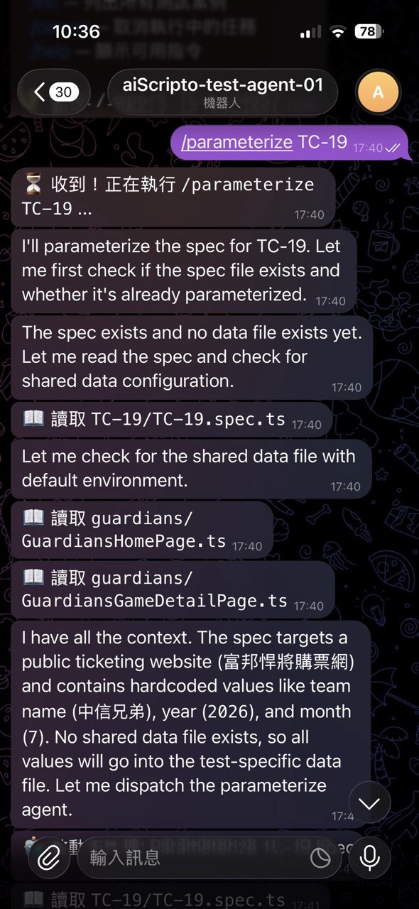 Telegram Bot - Parameterize Detailed